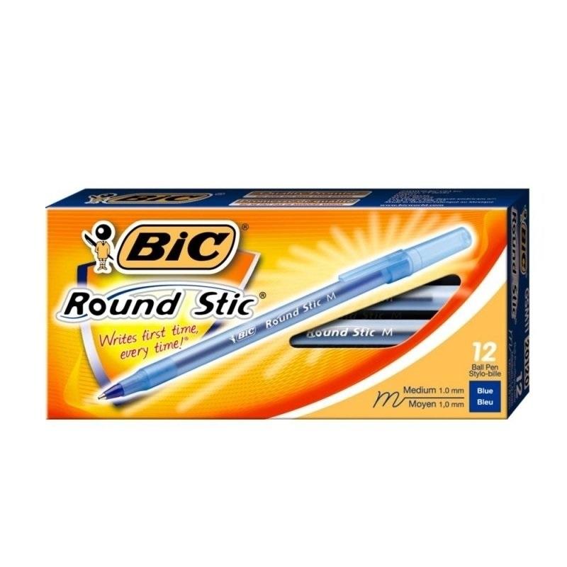BOLIGRAFO BIC ROUND STICK X12U. (AZUL/NEGRO/ROJO) (7202207/197/186)