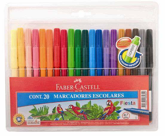MARCADOR ESCOLAR FABER CASTELL FIESTA EST. CARTON X20U. (555329)
