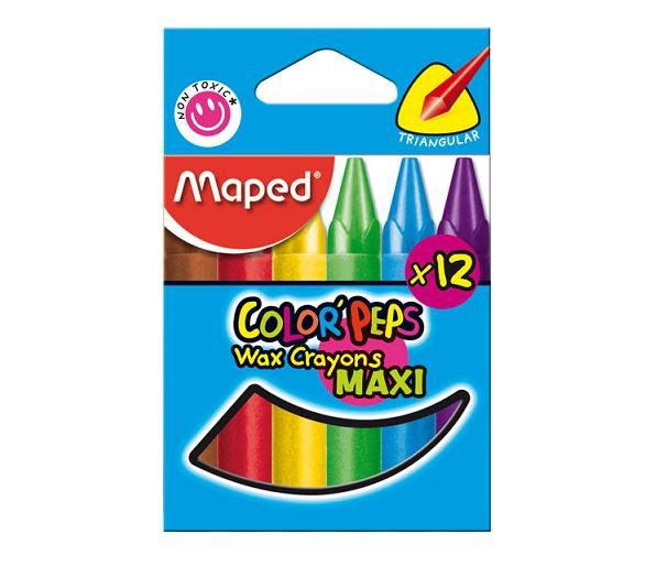 CRAYONES MAPED X12 COLOR PEPS MAXI WAX (861311)
