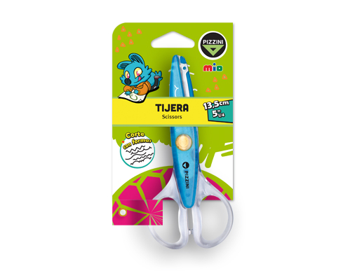 TIJERA PIZZINI ESCOLAR 14 CM CORTE CON FORMAS (PS80C)