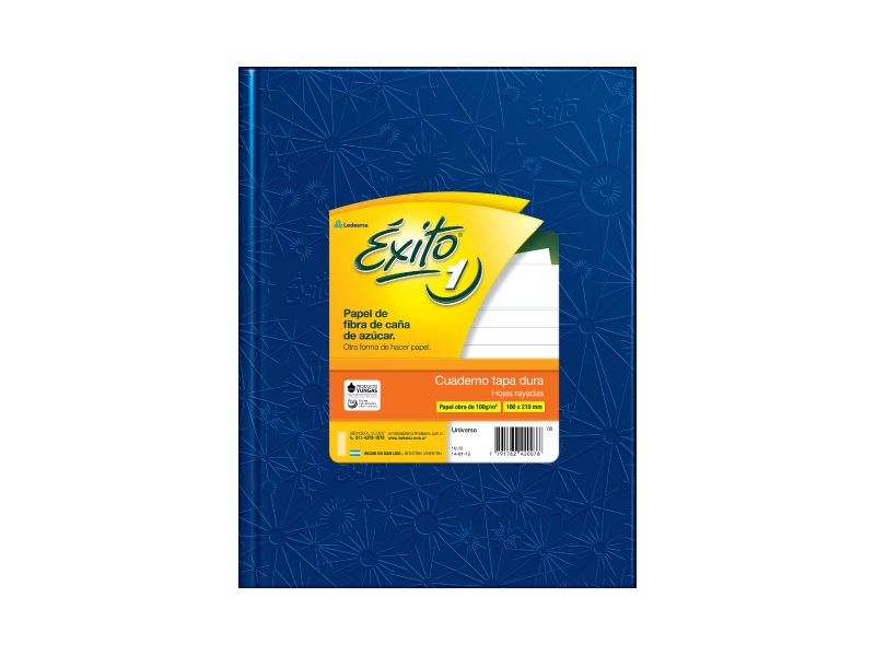 CUADERNO EXITO E1 FORRADO X200H T/C RAYADO T/C AZUL (100994)