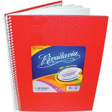 CUADERNO RIVADAVIA 21X27 ABC FORRADO X60H V/COLORES RAYADO (359401)