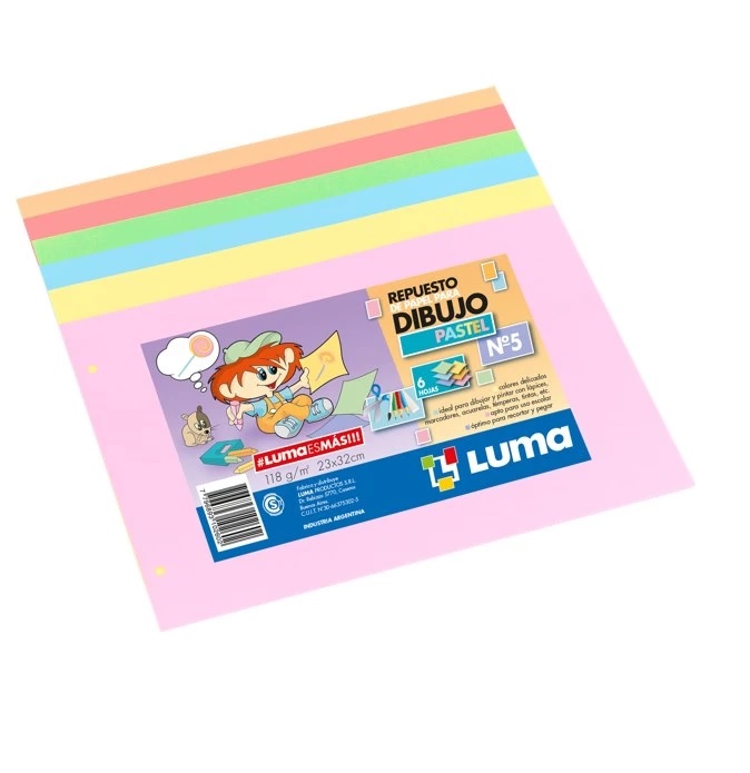 REPUESTO DE DIBUJO LUMA N°5 PASTEL 6H (80-54)