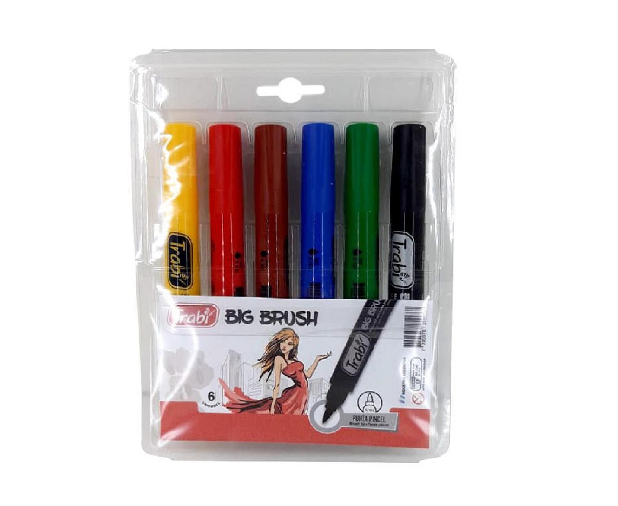 MARCADOR TRABI BIG BRUSH X6U. V/COLORES (TR59681)