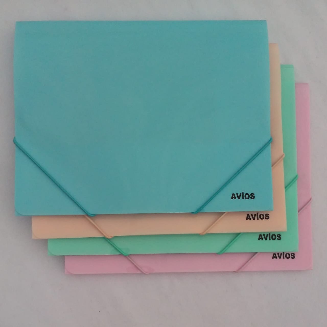 CARPETA AVIOS DOBLE OFICIO PP PASTEL C/ELASTICO (1184)
