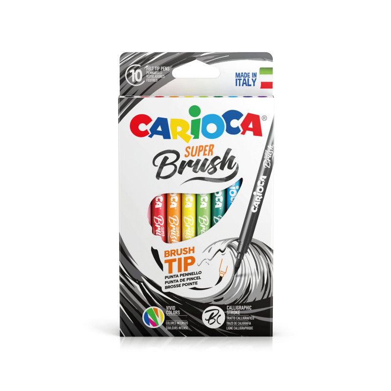 MARCADOR CARIOCA SUPER BRUSH X 10U. (42937) PUNTA PINCEL