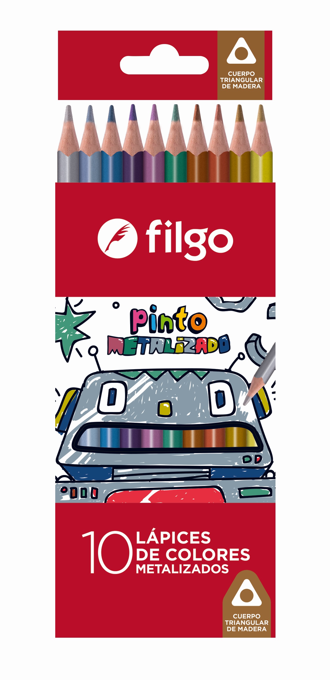 LAPIZ COLOR FILGO PINTO METALIZADO X 10U. LARGOS (PN401-E10M)