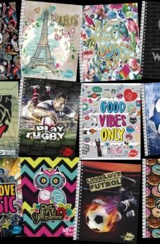 CUADERNO A4 INKDROP T/SEMIRIGIDO 80 HOJAS V/MODELOS.