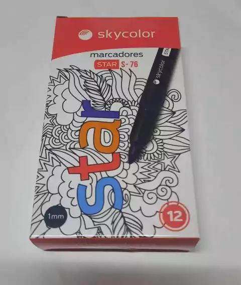 MARCADOR SKYCOLOR PERMANENTE FINO 1MM STAR S-76 12U C/U (JJ205373F-BK)