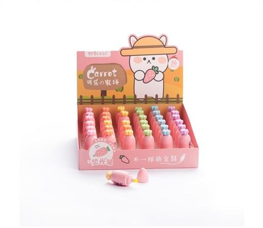 RESALTADOR MINI FLUO MULTIPAPER ZANAHORIAS X6U (23-41)