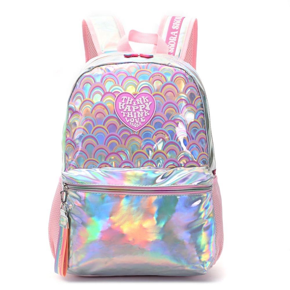 MOCHILA MODAX PRINTS RAINBOWS HOLOGRAMA ESPALDA 18