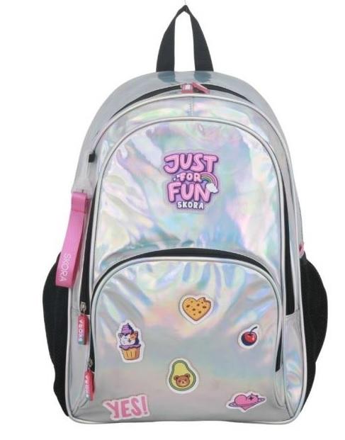 MOCHILA MODAX JUST FUN HOLOGRAFICA ESPALDA 17