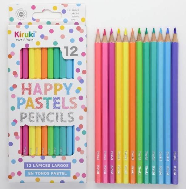 LAPICES DE COLOR KIRUKI HAPPY PASTEL X12U (600007)
