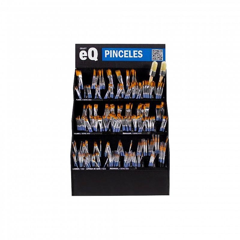 EXHIBIDOR EQ ARTE PINCELES FIBRA SINTETICA MIXTOS.