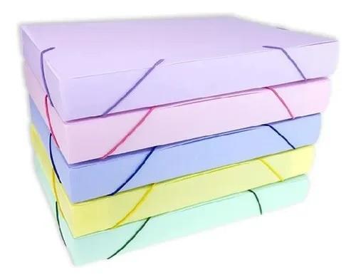 CAJA ARCHIVO LAMA 6CM PVC PASTEL OFICIO (DC406COFP4)