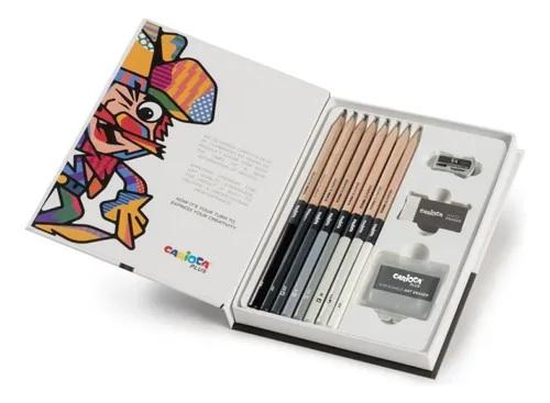 SET DE LAPIZ GRAFITO CARIOCA PLUS + GOMA Y SACAPUNTAS (45230)