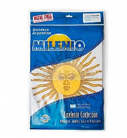 BANDERA DE TELA MILENIO ARGENTINA POLIESTER ALTA TENACIDAD 90 X 144 CM CON SOL (1105)
