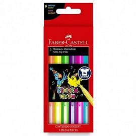 MARCADOR ESCOLAR FABER CASTELL FIESTA X6U. NEON (555304)