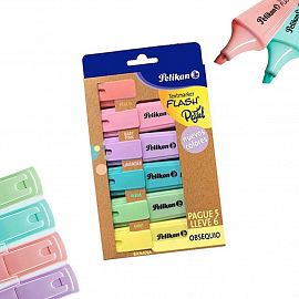 RESALTADOR PELIKAN FLASH PASTEL BLISTER X6 C/SURTIDOS (L041900462)