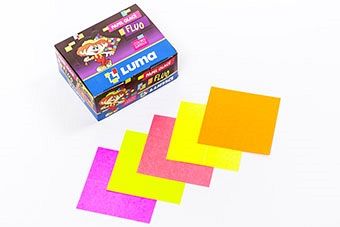 PAPEL LUMA GLASE FLUO X 5H 10 X 10 CM. 12-00