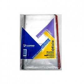 FOLIO LUMA OFICIO PESADO C/BORDE COLOR X100U. 31051 POLIETILENO