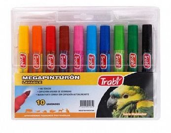 MARCADOR TRABI LAVABLE X 10U. MEGA PINTURON V/COLORES