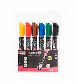MARCADOR TRABI ACRYLIC POP 4-6 MM X 6U.V/COLORES (TR83111)