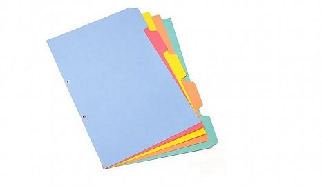 SEPARADOR HASENAUER 5 POSICIONES A4 COLOR F40 X50U C/U (T12)
