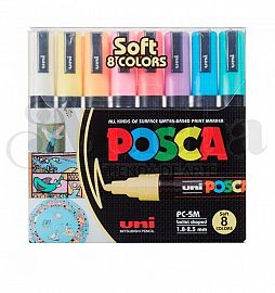 MARCADOR MITSUBISHI POSCA PC-5M PASTEL PUNTA CONICA X8U.