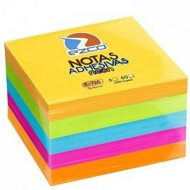 NOTAS ADHESIVAS EZCO 75X75X300 NEON (E-725)