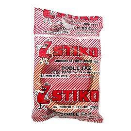 CINTA STIKO DOBLE FAZ TRANSPARENTE 18MM X 25M
