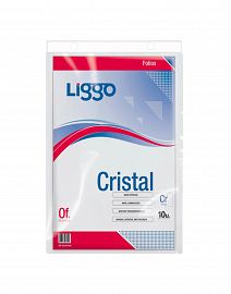 FOLIO LIGGO OFICIO CRISTAL PLANO P/COLGAR 40MIC X 10U (370-1110)