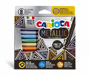 MARCADOR CARIOCA METALIZADO PUNTA FINA X 8U. (43162)