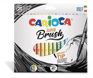MARCADOR CARIOCA SUPER BRUSH X 20U. (42968) PUNTA PINCEL