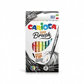 MARCADOR CARIOCA SUPER BRUSH X 10U. (42937) PUNTA PINCEL