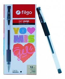 BOLIGRAFO ROLLER FILGO GEL POP CAJA X 12U. A/R/V/N (GP7-C12)