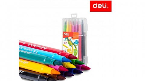 MARCADOR DELI EMOTION PUNTA PINCEL ESTUCHE X 12U. (C10304)