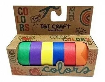 WASHI TAPE BOX IBICO X6U 5MTS RAINBOW (055761)
