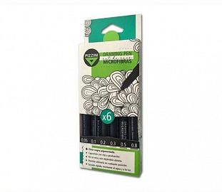 MICROFIBRAS DRAWING PEN PIZZINI MEDIDAS SURTIDAS X6 (DPX6)