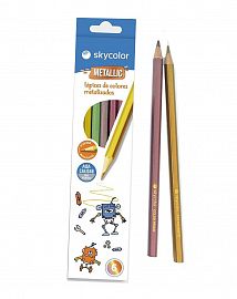 LAPICES DE COLORES SKYCOLOR METALIZADOS X12U LARGOS (JJ10136M)