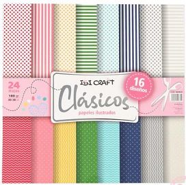 PAPEL P/SCRAP IBI CRAFT 30X30CM 160GRS 24HJS CLASIC  (600820)