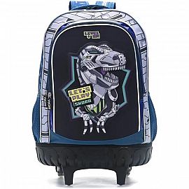 MOCHILA MODAX LETS PLAY DINO TRUCKS C/CARRO 18
