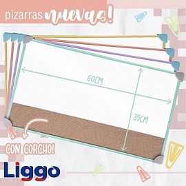 PIZARRA LIGGO COMBINADA 30X40 BLANCA/CORCHO.