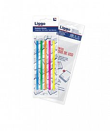 NOTAS RESALTADOR ADHESIVO LIGGO TRANSPARENTES V/COLORES 6X5X150MM 125H. (440-0712)
