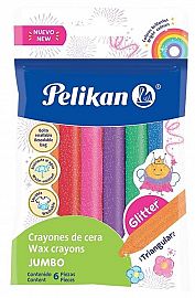 CRAYONES PELIKAN JUMBO TRIANG GLITTER X6U.