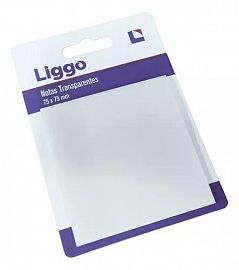NOTAS ADHESIVAS LIGGO TRANSPARENTES 75X75 50H. (440-0700)