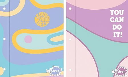 CARPETA INKDROP ESCOLAR N°3 C/CORDON PASTEL FUN