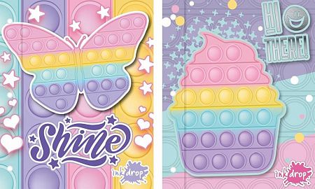 CARPETA INKDROP ESCOLAR N°3 C/CORDON  POP IT PASTEL