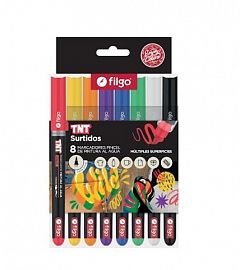 MARCADORES FILGO PINTURA AL AGUA TNT PUNTA PINCEL X8U SURTIDOS (TNTBSH-E8-SUR)