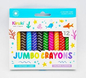 CRAYONES KIRUKI JUMBO COLORES CLASICOS X12U (800004)